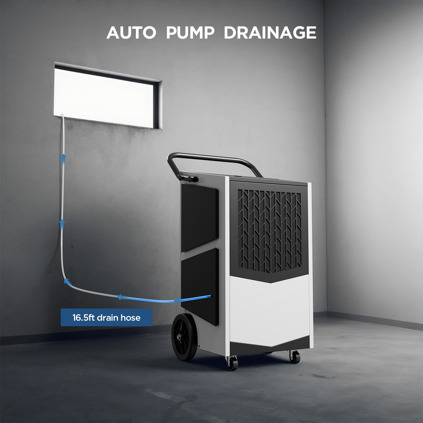 Avahum 250 Pint Commercial Dehumidifier with Pump drain hose