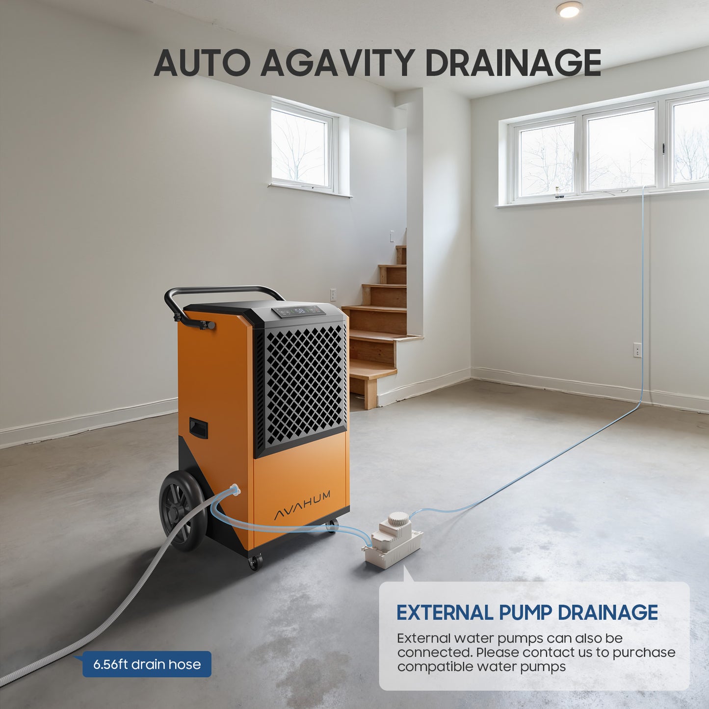 commercial dehumidifier for Basements,305 Pint, 9000 sqft Large Spaces,38 Gallon/Day.Commercial Grade Dehumidifiers for Industrial,24H Timer,Continuous Dehumidification,Auto defrost. Brand: AVAHUM