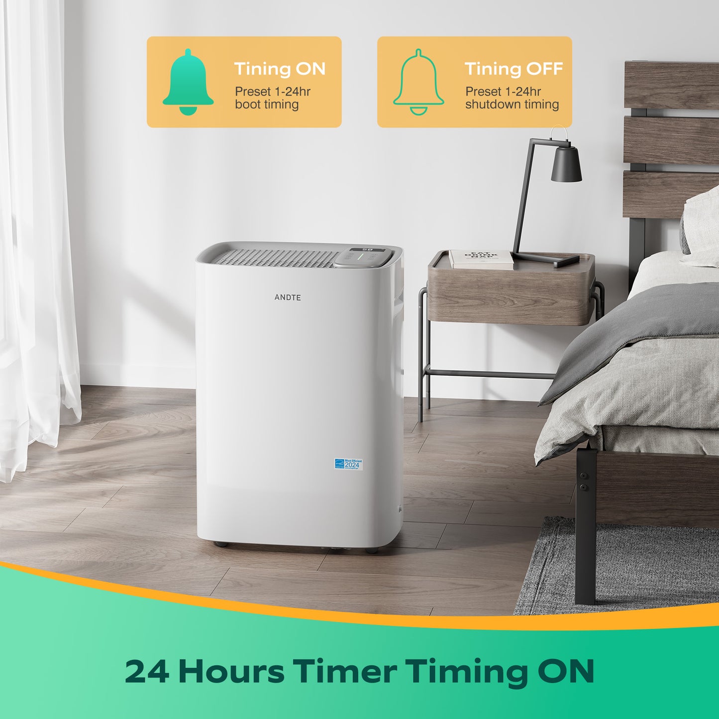 80 Pints Energy Star Home Dehumidifier 24 hours timer