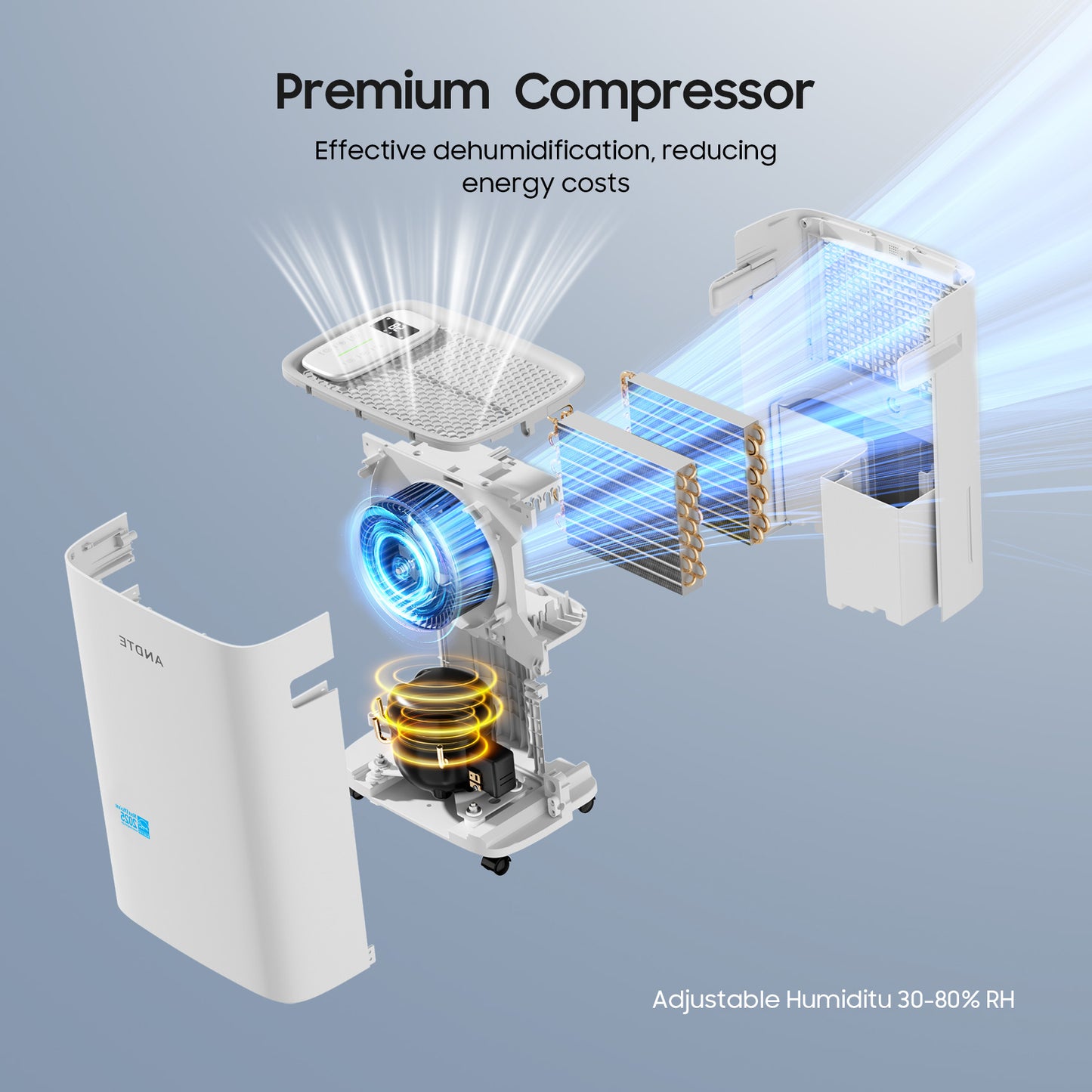 80 Pints Energy Star Home Dehumidifier Compressor