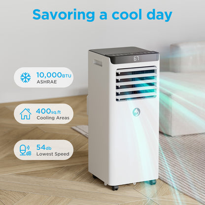 ANDTE 10,000 BTU 120V Portable Air Conditioner with Comfort Sense Remote, Cools up to 400 Sq.ft