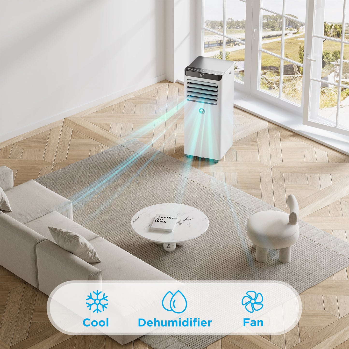 ANDTE 10,000 BTU 120V Portable Air Conditioner 3 modes