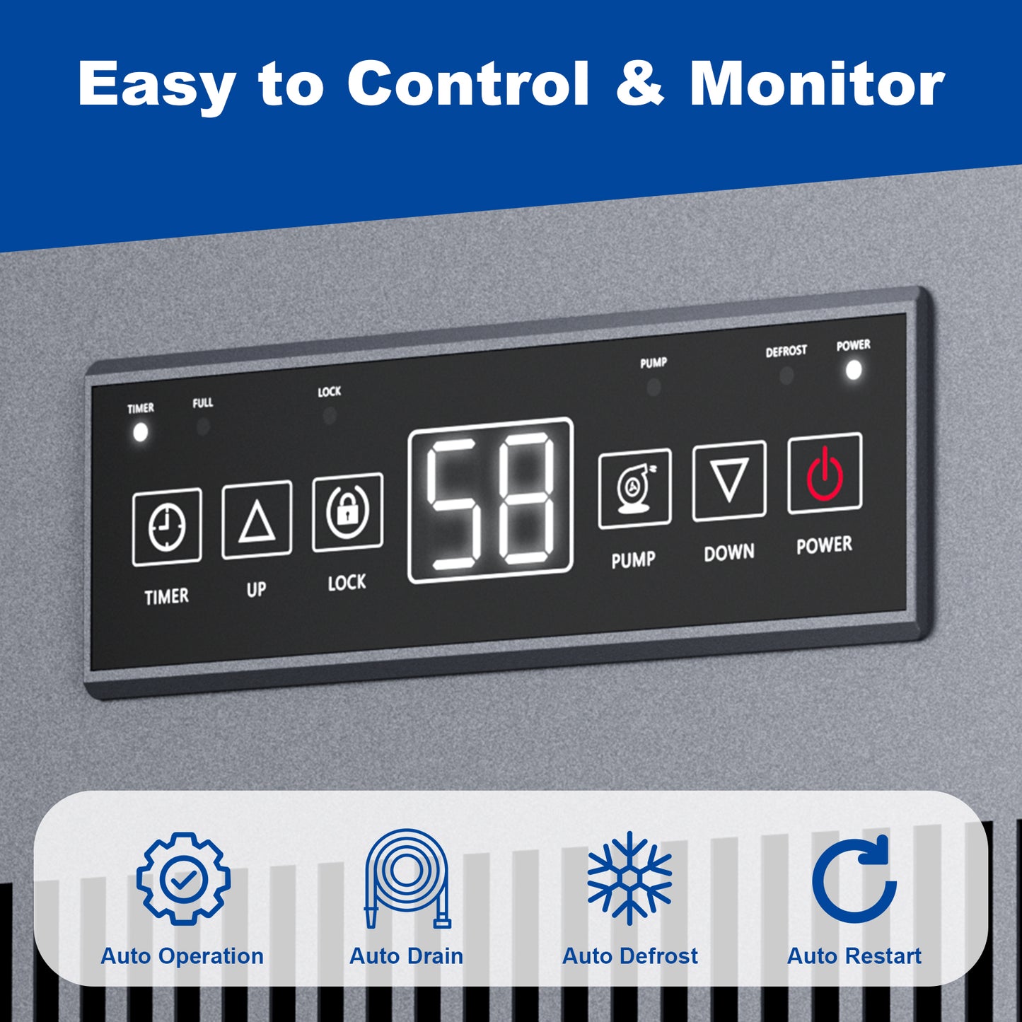 AVAHUM 320 Pints Commercial Dehumidifier with Pump control and mointor