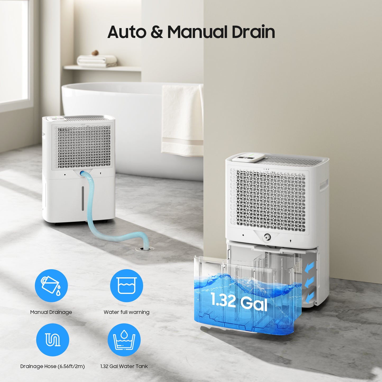 80 Pints Energy Star Home Dehumidifier Drain