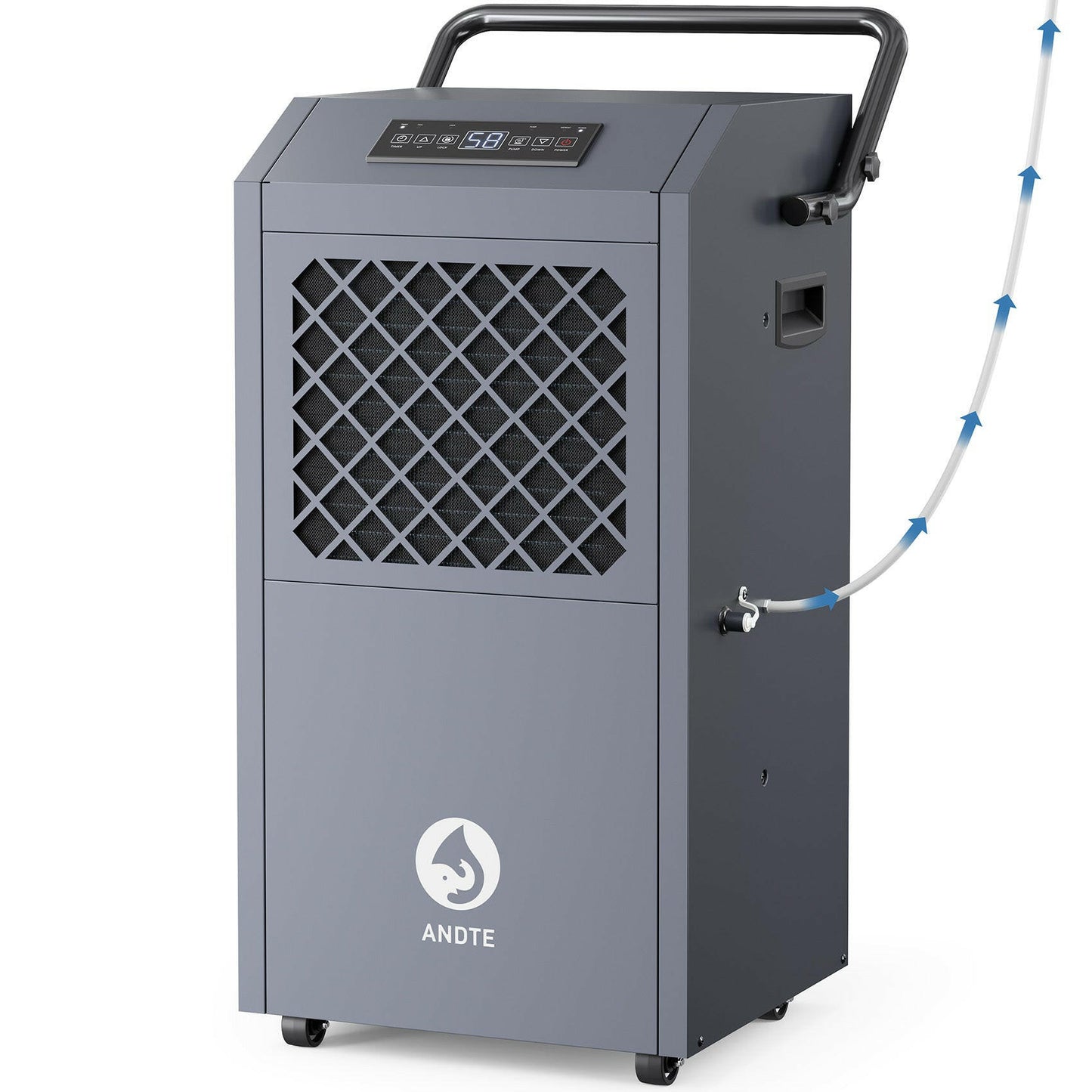 ANDTE 190 Pints Commercial Dehumidifier with Drain Hose with Pump, Industrial Dehumidifier for Basements, Garages, and Flood Restoration