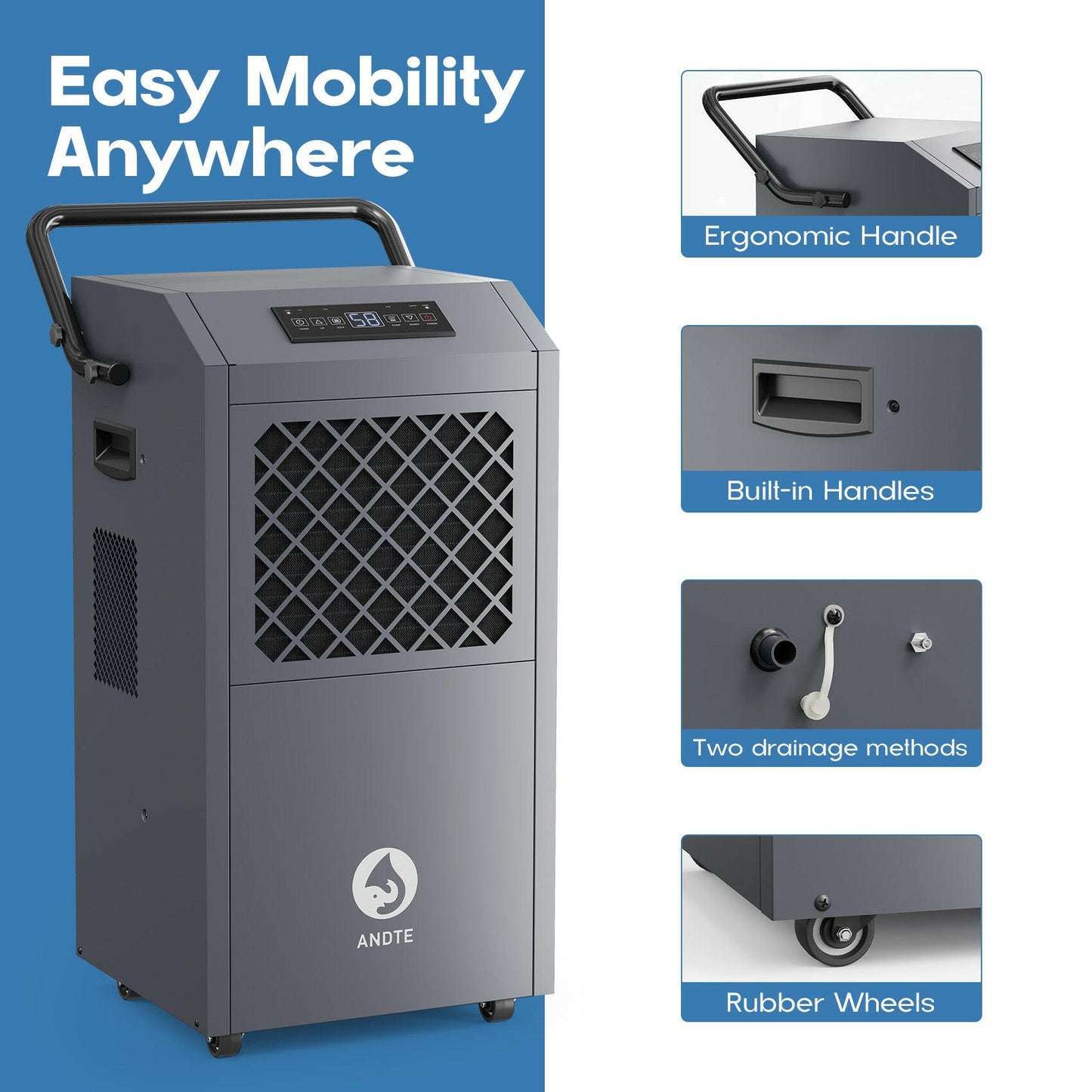 ANDTE 190 Pints Commercial Dehumidifier parts