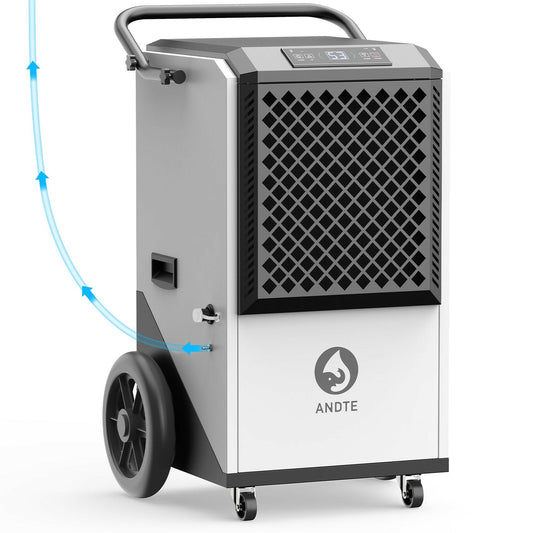 ANDTE 250 Pints Commercial Dehumidifier with Pump, Industrial Dehumidifier for Basements, Garages, and Flood Restoration