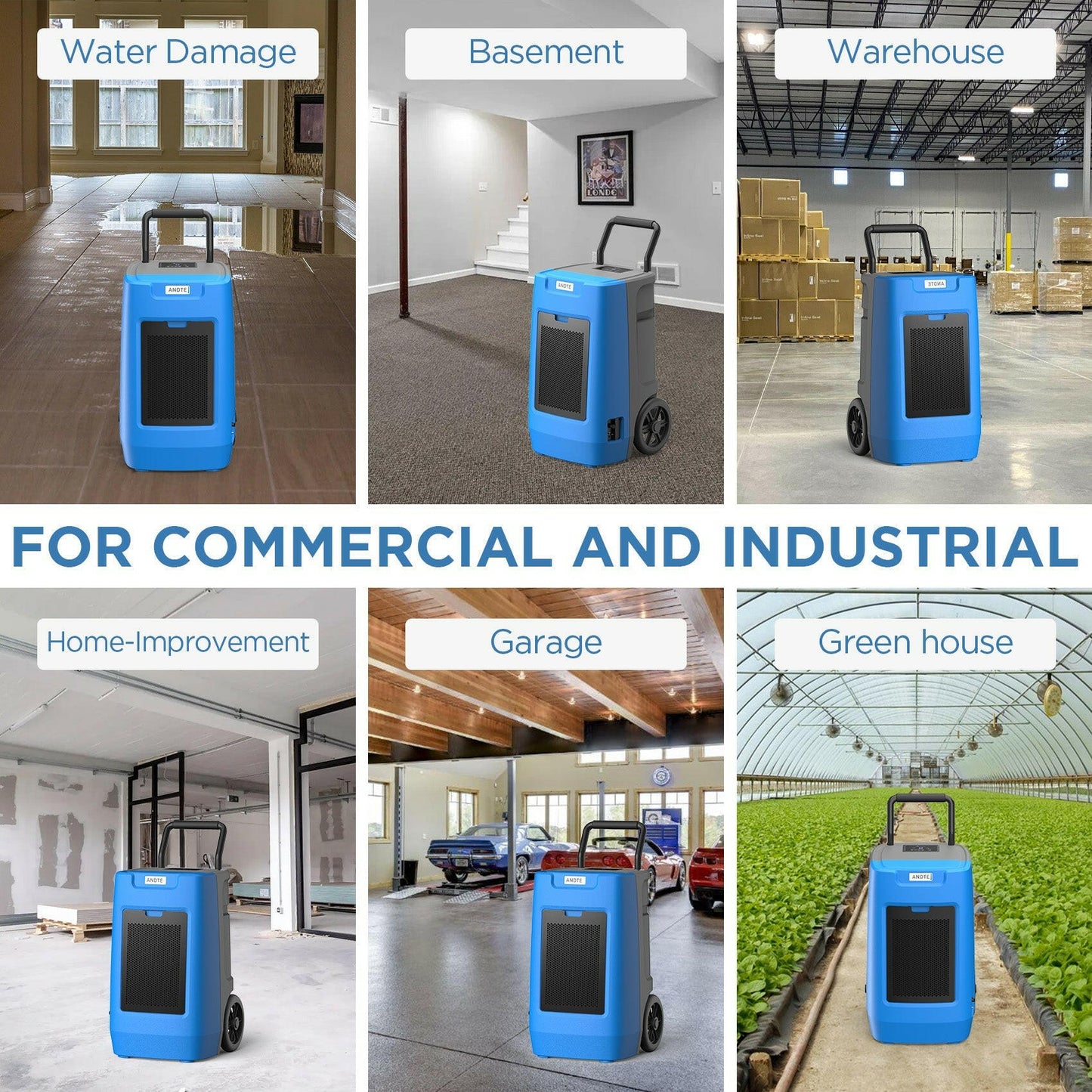 ANDTE 190 Pints Commercial Dehumidifier with Pump usage scene