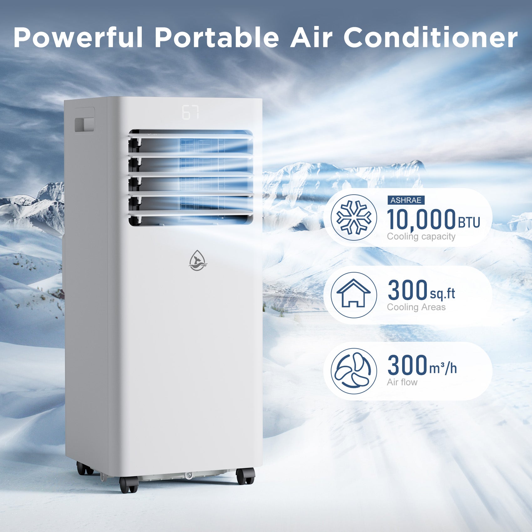 LUBAIR 10,000 BTU Portable Air Conditioner capacity