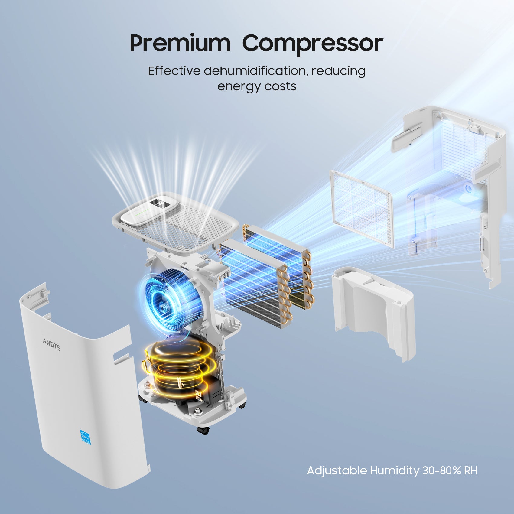 PD50K_52 Pints Energy Star Dehumidifier compressor