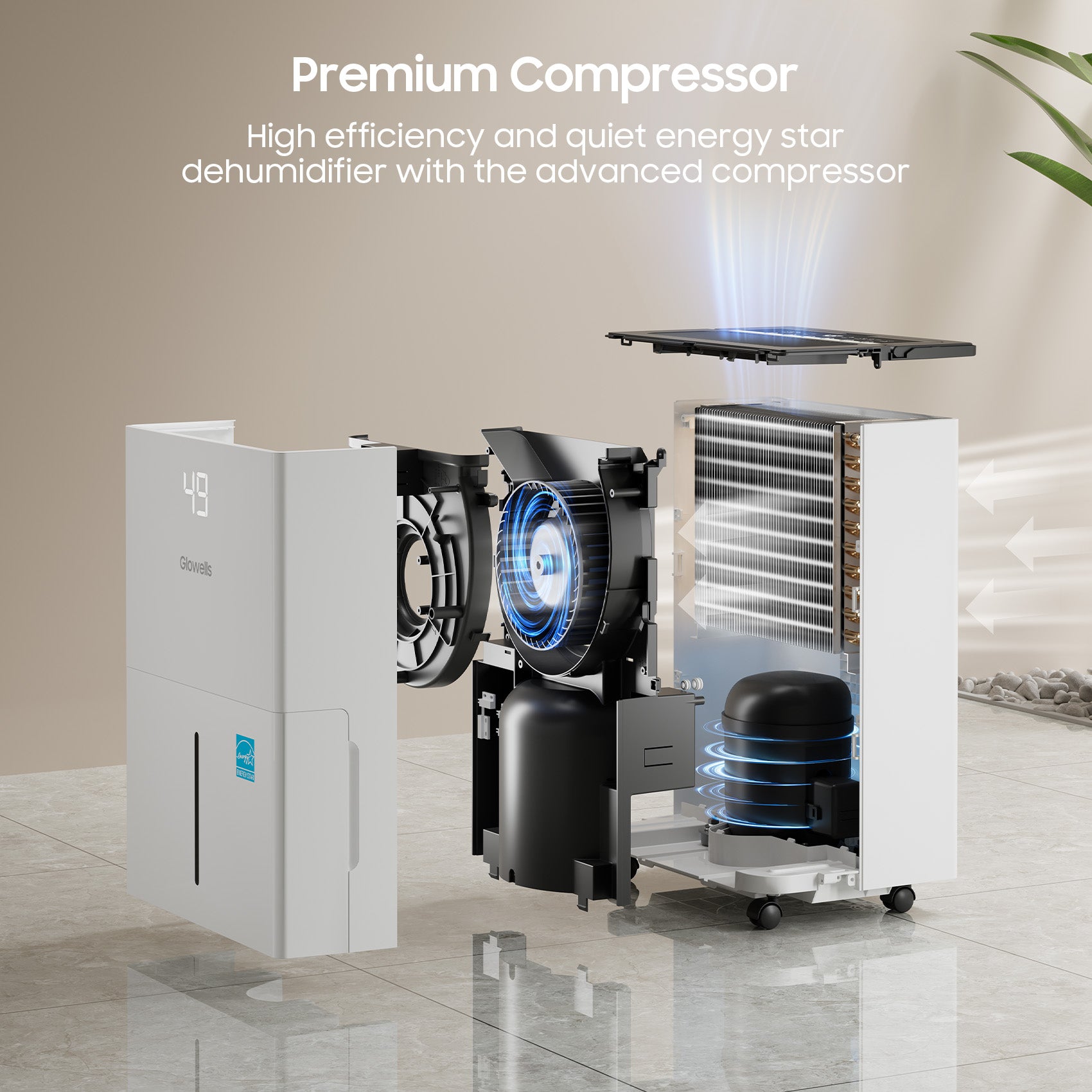 PD82A 80 Pints Energy Star Dehumidifier for Home premium compressor