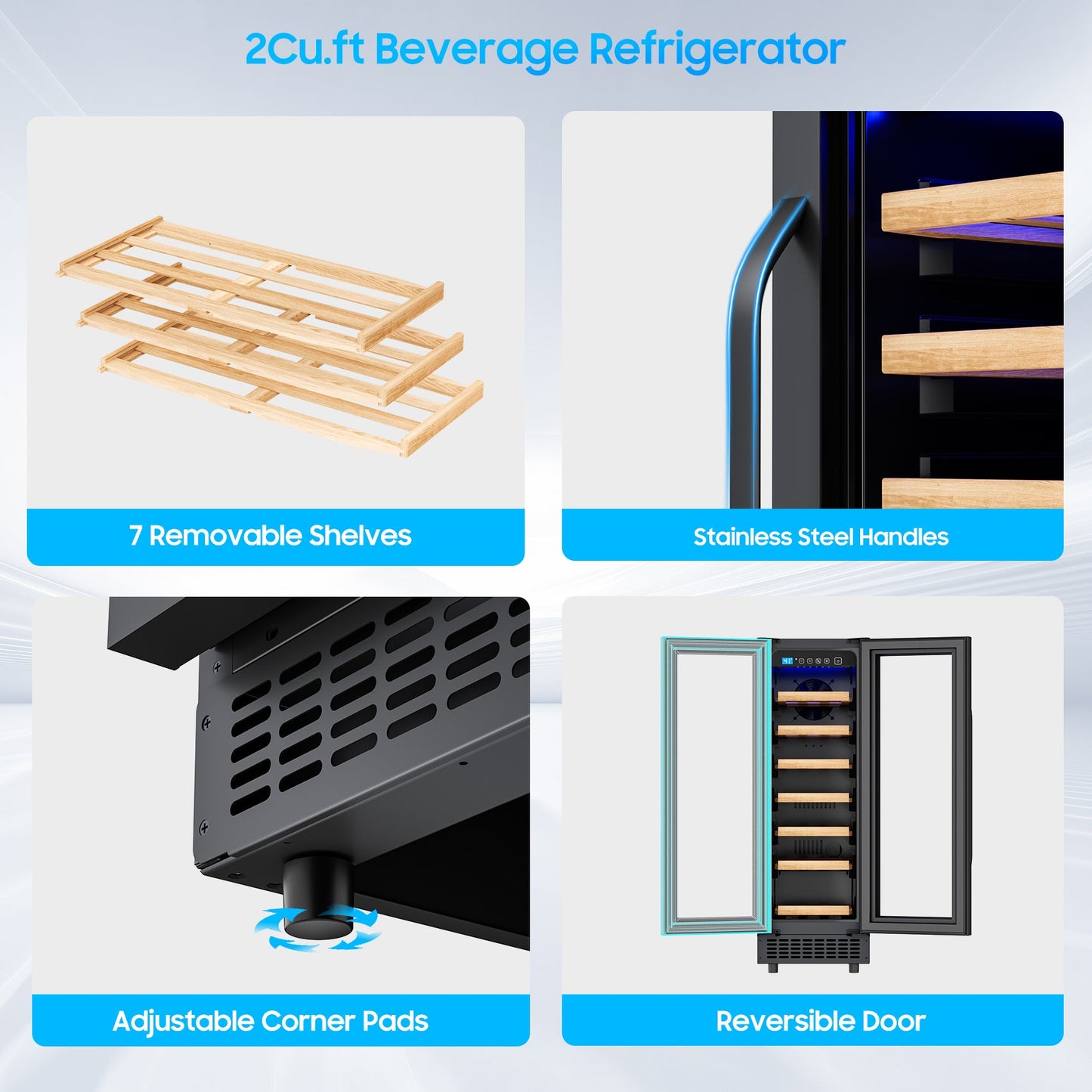 12" Wine Cooler Refrigerator 21 Bottle Wine Fridge Built-in or Freestanding with Double-Layer Tempered Glass Door Compressor quick cooling,Low Noise