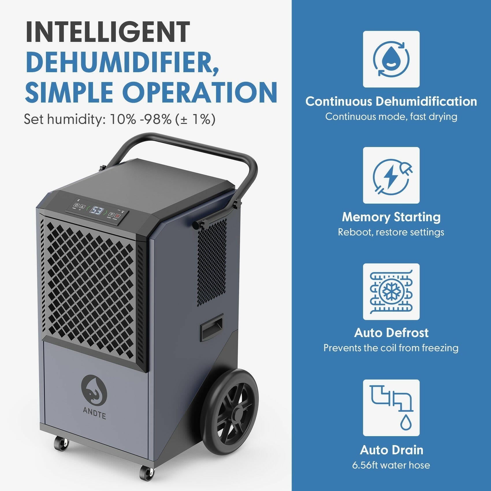 ANDTE DE305 commercial dehumidifier function
