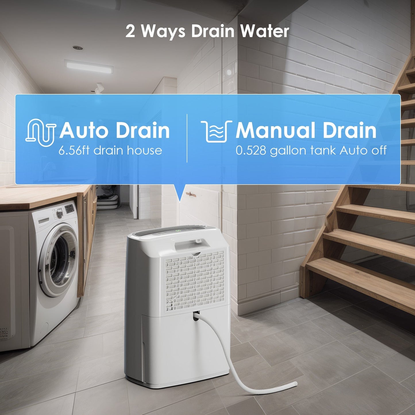 ANDTE PD161A home dehumidifier 2 ways drain water