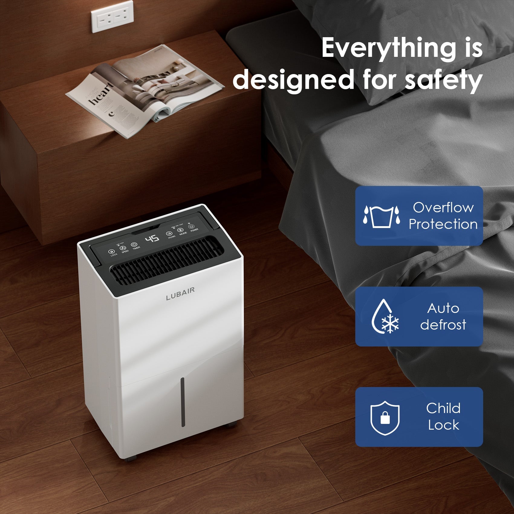 PD12A Home Dehumidifier functions