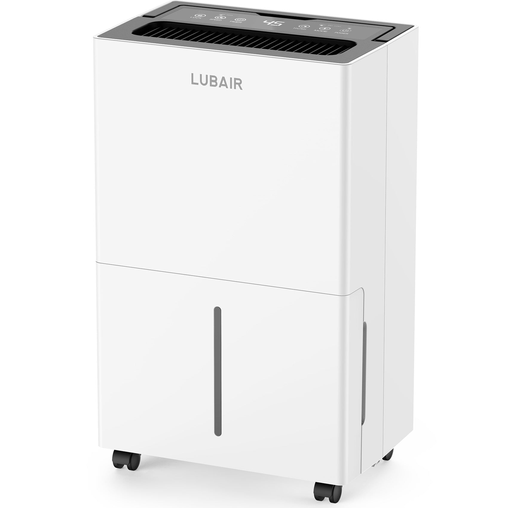 LUBAIR 52 Pints Portable Dehumidifier for Basements and Homes with Drain Hose, Covers up to 4500 Sq Ft, Removes up to 50 Pints of Moisture per Day (95°F, 95% RH)