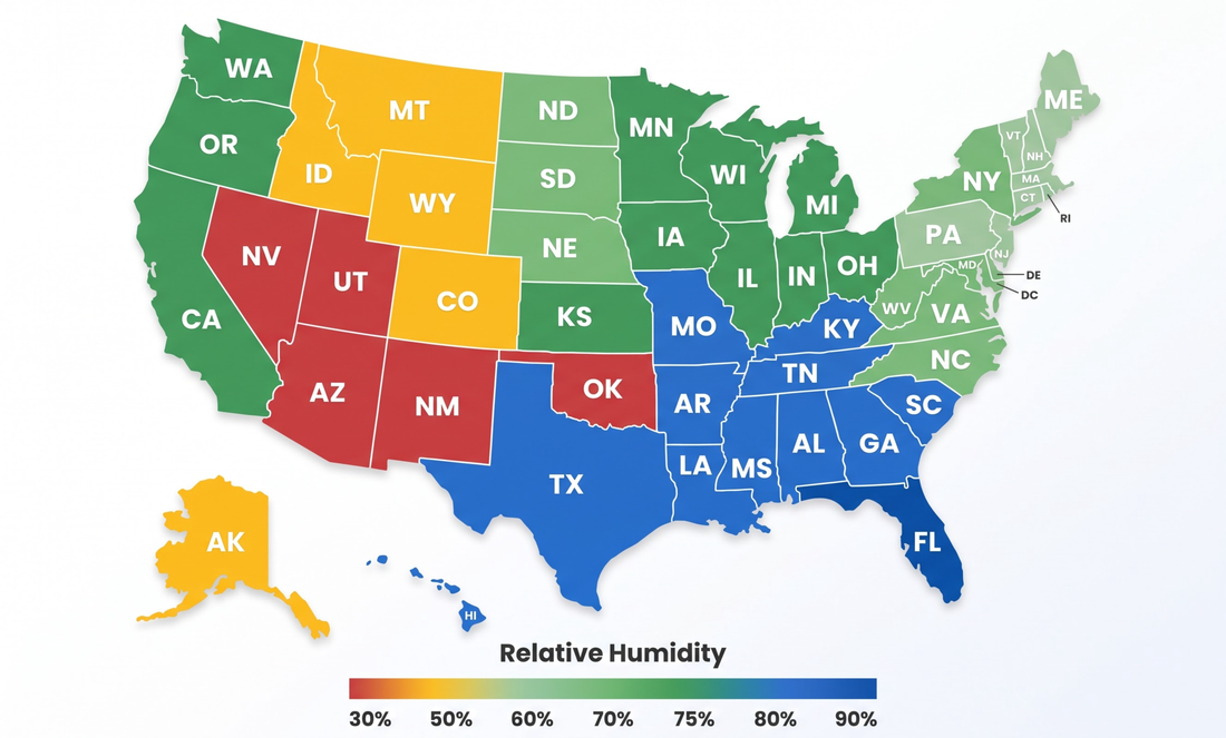 State-Wide Average Humidity Level in the US