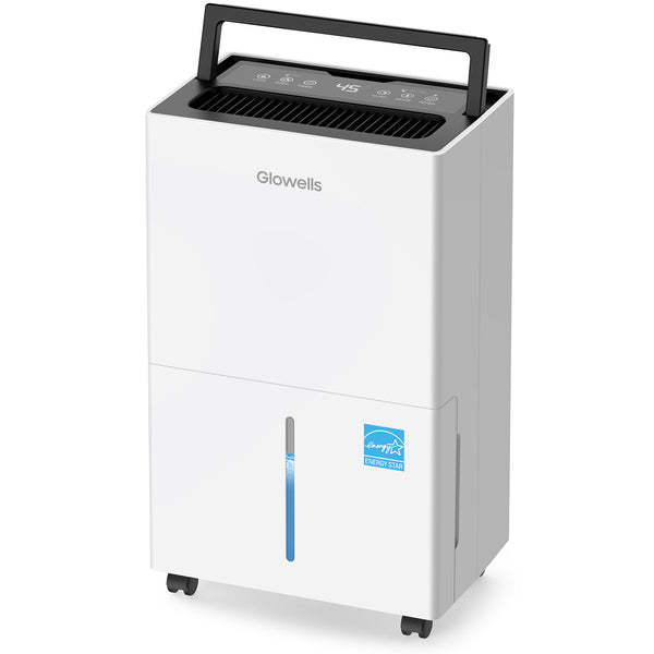 Glowells 52 Pints Portable Dehumidifier for Basements and Homes with Drain Hose, Covers up to 4500 Sq Ft, Removes up to 50 Pints of Moisture per Day (95°F, 95% RH)