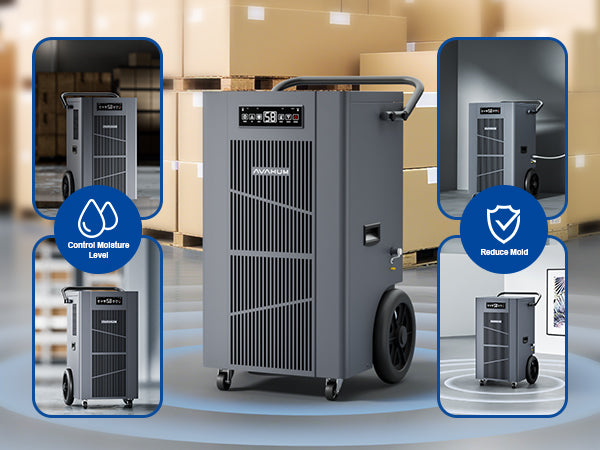 AVAHUM 320 Pints Commercial Dehumidifier with Pump,Commercial Grade Dehumidifier for Basement,24H Timer,cover up to 9000 sqft Large Spaces for Industrial,40Gallon/Day,Continuous Dehumidification,Auto Defrost