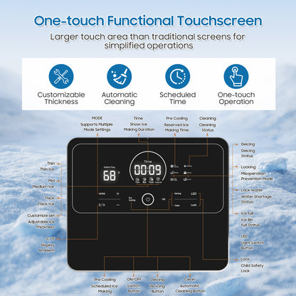 Commercial Ice Maker 550 Lbs/24H Commercial Ice Maker Machine Industrial Ice Machine with 400Lbs Storage, Ice Ready in 5-12 min, Stainless Steel Ice Maker for Bar Cafe Business Restaurant