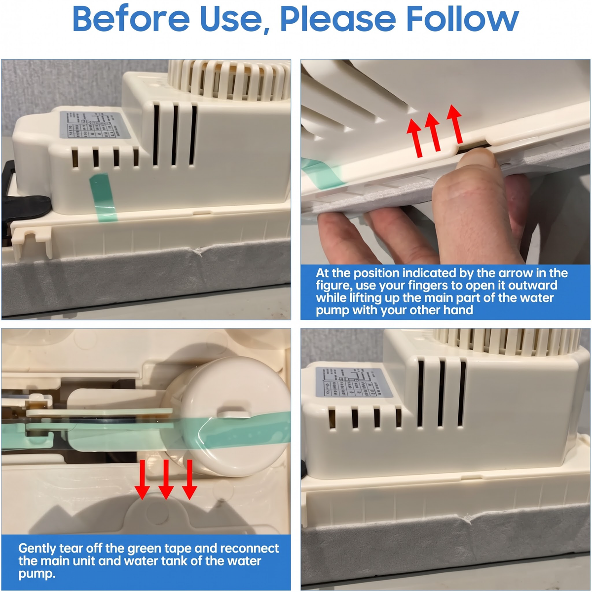 Automatic Condensate Removal Pump, HVAC Condensate Removal for Air Conditioner, Furnace, Dehumidifier,Ice Machine - 115 Volts/60Hz Ultra-Quiet with 16 Ft Hose,4 Water inlets & 2 Type outlets
