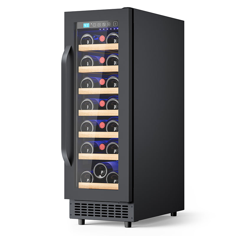 21 Bottle Wine Fridge Small 12 Inch Refrigerator Freestanding/Built in, Compressor 2Cu.Ft Wine Cooler w/Lock & LED Display, 41℉-64℉ Digital Temperature Control Fridge for Cubicle under Counter
