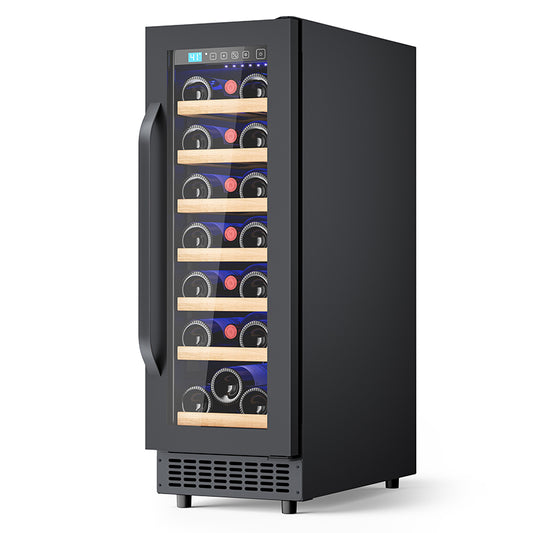 21 Bottle Wine Fridge Small 12 Inch Refrigerator Freestanding/Built in, Compressor 2Cu.Ft Wine Cooler w/Lock & LED Display, 41℉-64℉ Digital Temperature Control Fridge for Cubicle under Counter