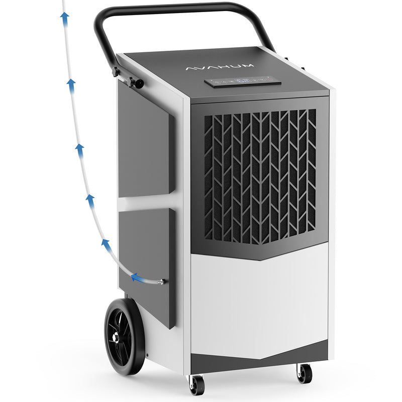 AVAHUM 250 Pint Commercial Dehumidifier with Pump with Drain Hose for Basements,8000sqft Commercial Grade Dehumidifiers for Industrial,24H Timer,Continuous Dehumidification