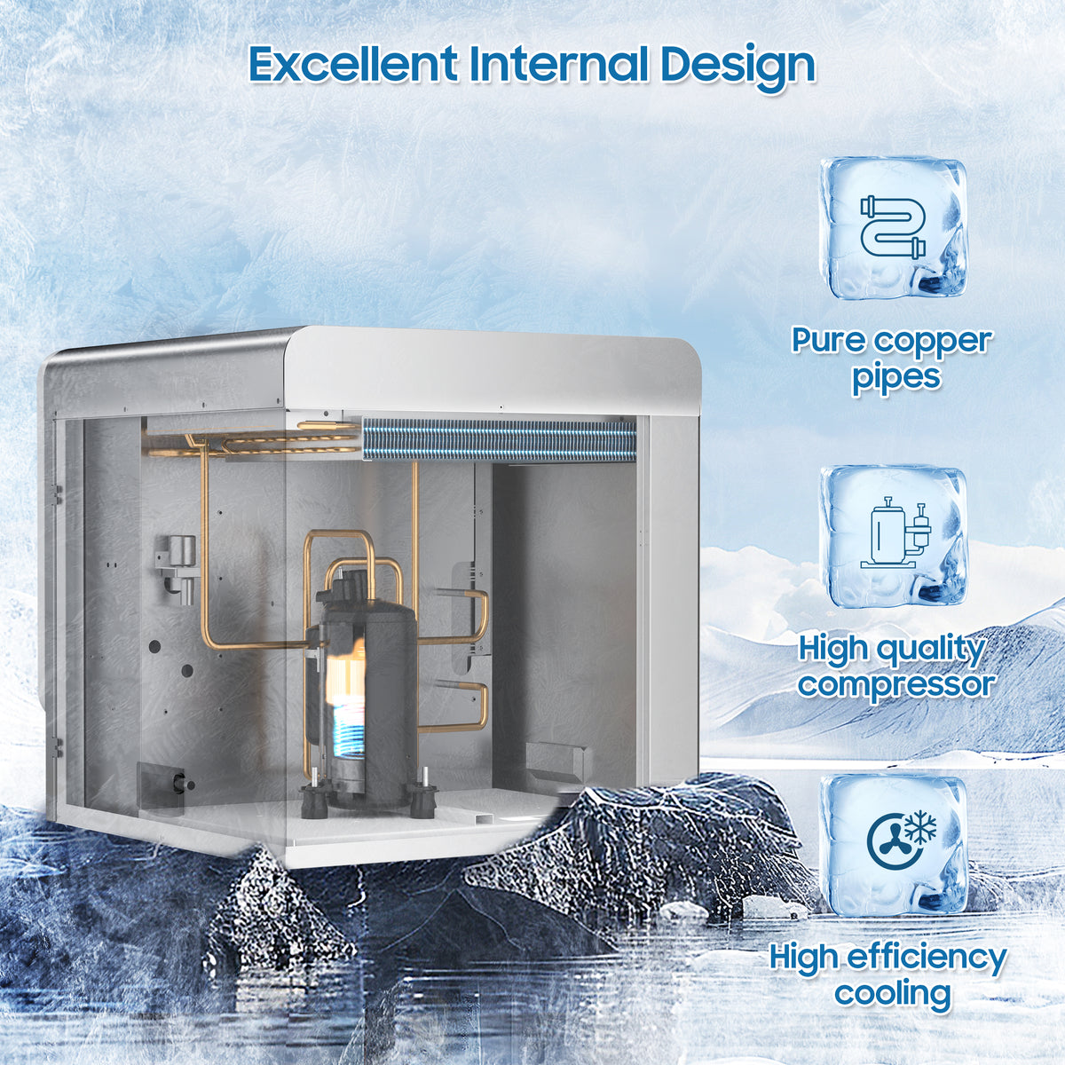 Commercial Ice Maker 550 Lbs/24H Commercial Ice Maker Machine Industrial Ice Machine with 400Lbs Storage, Ice Ready in 5-12 min, Stainless Steel Ice Maker for Bar Cafe Business Restaurant