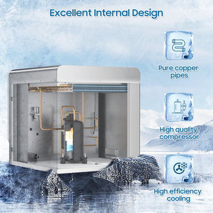 Commercial Ice Maker 550 Lbs/24H Commercial Ice Maker Machine Industrial Ice Machine with 400Lbs Storage, Ice Ready in 5-12 min, Stainless Steel Ice Maker for Bar Cafe Business Restaurant