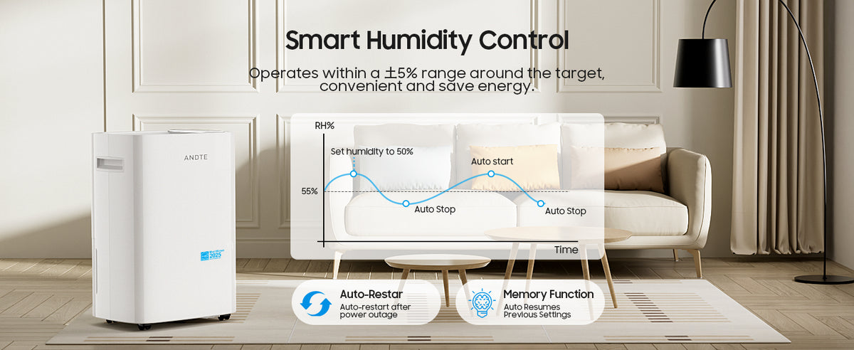 80 Pints Energy Star Home Dehumidifier, 5500 Sq.Ft Dehumidifier for Basement and Home, Large Room Dehumidifiers with Drain Hose & Water Tank, 24H Timer, Auto Defrost, Dry Clothes