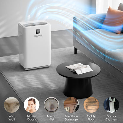 150 Pints Dehumidifiers with Pump with Drainage Hose for Home Large Room for Bathroom for Basement Covers up to 8000 Sq.Ft