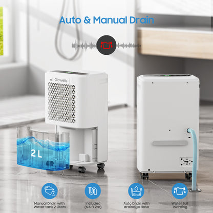 2500 Sq.Ft Dehumidifiers for Home Basement with Drain Hose, 34 Pints Large Room Dehumidifier Portable with Smart Humidity Control, 3 Opeartion Modes for RV, Bathroom, Bedroom