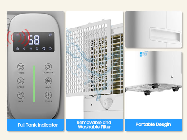 80 Pints Energy Star Home Dehumidifier, 5500 Sq.Ft Dehumidifier for Basement and Home, Large Room Dehumidifiers with Drain Hose & Water Tank, 24H Timer, Auto Defrost, Dry Clothes