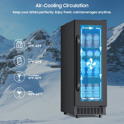 60 Cans Beverage Refrigerator with Double-Layer Glass Door, Digital Temperature Control, LED Lgiht for Home, Bar, Office