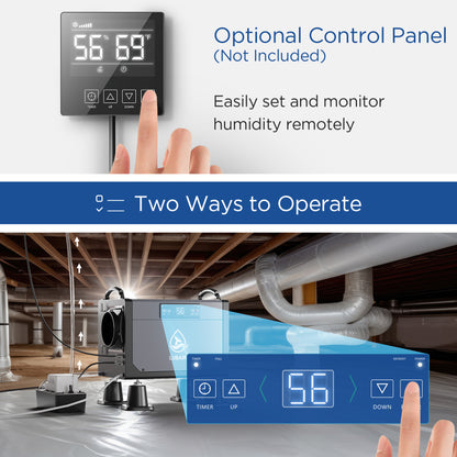 Lubair 120 Pints Crawl Space Dehumidifier with Drainage Hose, Coverage Area 1500 Sq.ft  for Basement