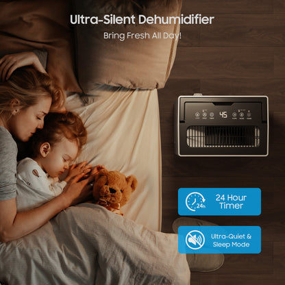 52 Pints Portable Dehumidifier for Basements and Homes with Drain Hose, Covers up to 4500 Sq Ft, Removes up to 50 Pints of Moisture per Day (95°F, 95% RH)