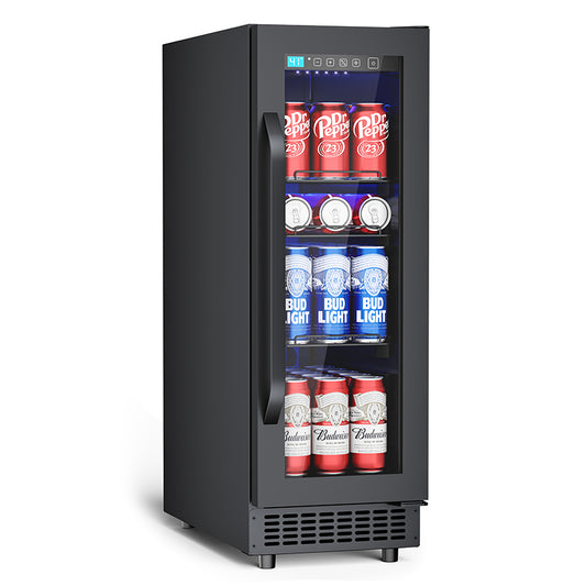 60 Cans Beverage Refrigerator with Double-Layer Glass Door, Digital Temperature Control, LED Lgiht for Home, Bar, Office