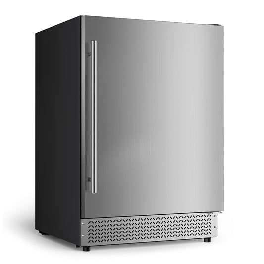 24’’Outdoor Beverage Refrigerator, Built-In or Freestanding Drink Fridge 180 Cans, Undercounter Waterproof Stainless Steel Door, Outdoor Refrigerator for Patio & Commercial Use for Beer, Soda, Wine