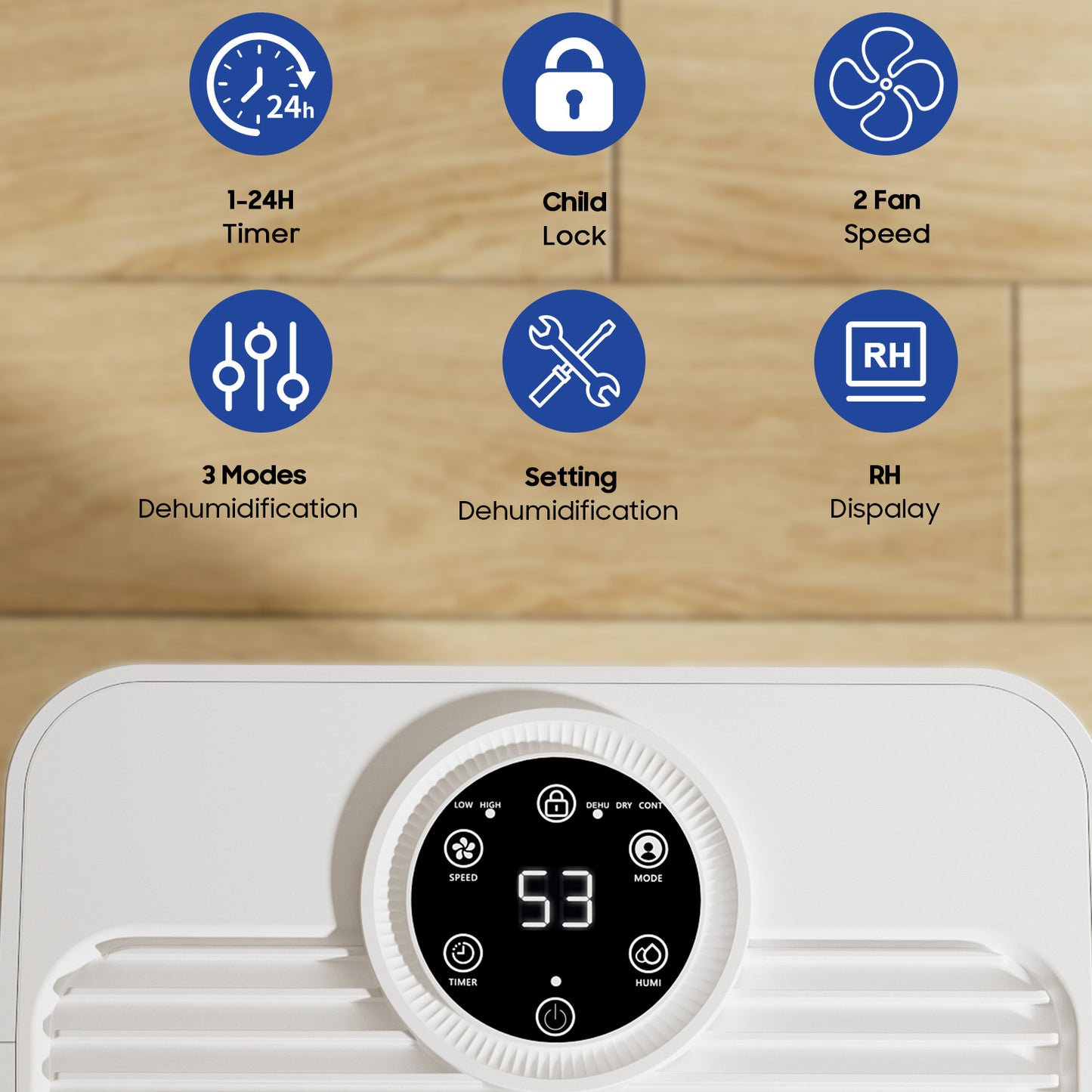 1600 Sq.ft Dehumidifier for Home, 21 Pints Dehumidifier for Basement with Drain Hose, Quiet Dehumidifiers Smart Humidity Control, 24H Timer, 3 Modes, Portable for Bedroom,Bathroom