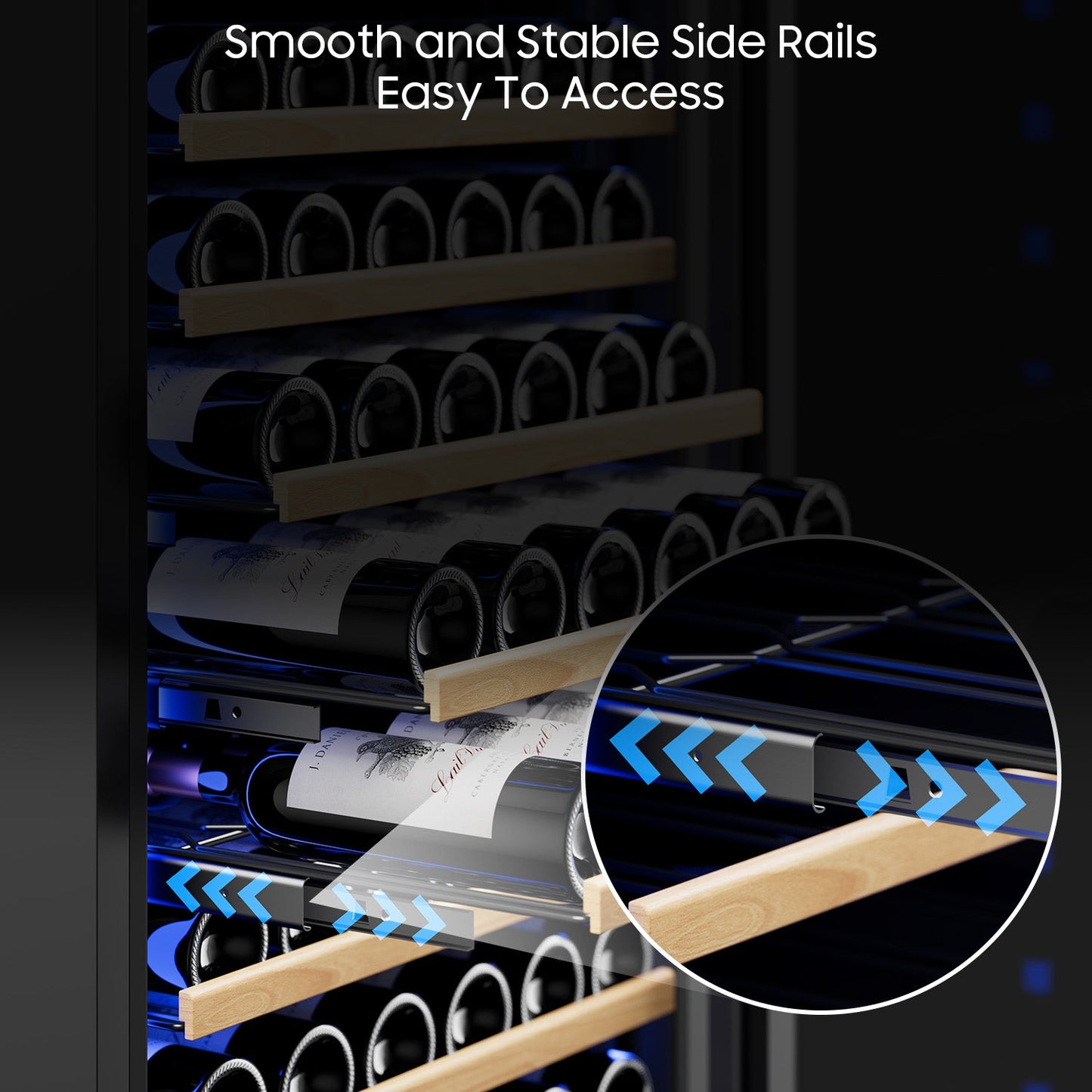 158-Bottle Wine Cooler Refrigerator Suitable for Mixed Bottle Sizes, 24 Inch Wine Refrigerator Freestanding with Professional Temperature Control System, Low Noise Operation