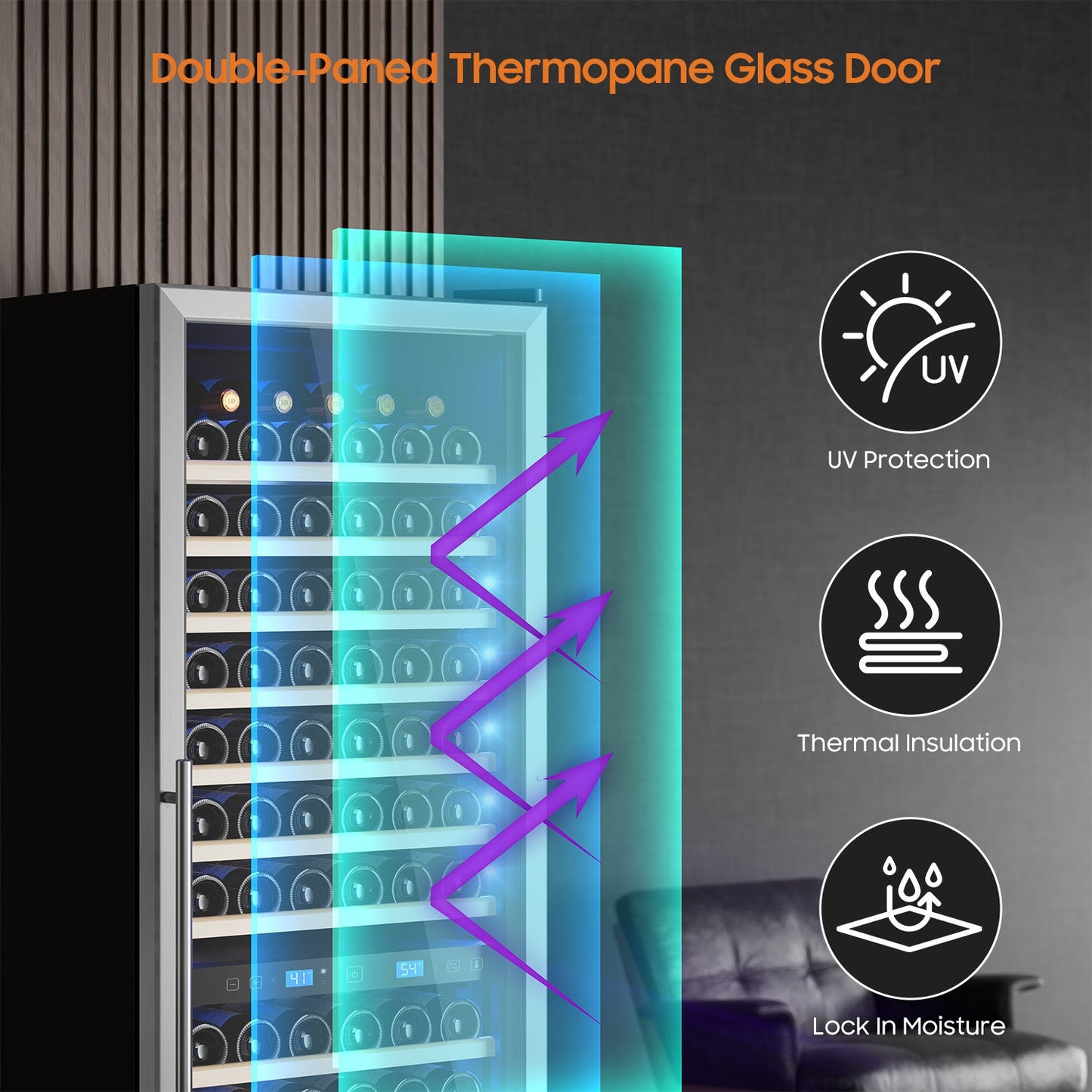 Wine Cooler Refrigerator 24 Inch,177 Bottle Dual Zone Wine Fridge Freestanding/Built-In with Upgraded Compressor, Low-Noise Wine Cellar & Intelligent Temperature Control