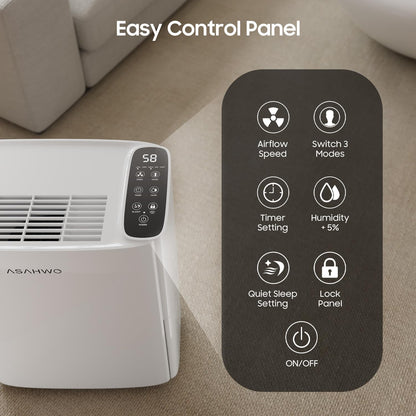 1500 Sq.Ft Dehumidifier for Basement with Drain Hose 25 Pints Dehumidifiers for Home, Bathroom, Bedroom, 4 Pre-Set Modes, Intelligent Humidity Control, Dry Clothes Quiet Operation