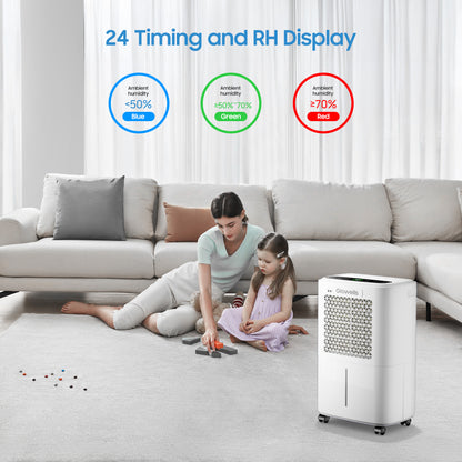 2500 Sq.Ft Dehumidifiers for Home Basement with Drain Hose, 34 Pints Large Room Dehumidifier Portable with Smart Humidity Control, 3 Opeartion Modes for RV, Bathroom, Bedroom