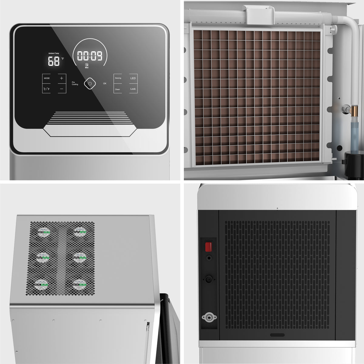 Commercial Ice Maker 605 Lbs/24H Industrial Ice Maker Machine Commercial Ice Machine with 400Lbs Storage, Ice Ready in 5-12 min, Stainless Steel Ice Maker for Bar Cafe Business Restaurant