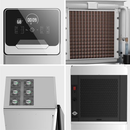 Commercial Ice Maker 605 Lbs/24H Industrial Ice Maker Machine Commercial Ice Machine with 400Lbs Storage, Ice Ready in 5-12 min, Stainless Steel Ice Maker for Bar Cafe Business Restaurant