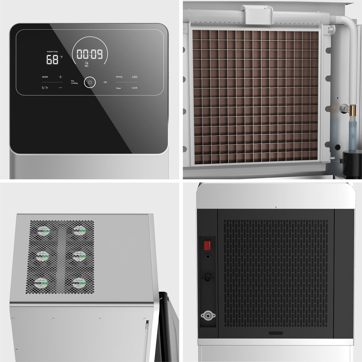 Commercial Ice Maker 550 Lbs/24H Commercial Ice Maker Machine Industrial Ice Machine with 400Lbs Storage, Ice Ready in 5-12 min, Stainless Steel Ice Maker for Bar Cafe Business Restaurant