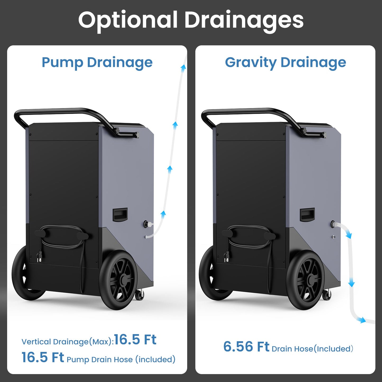 AVAHUM 320 Pints Commercial Dehumidifier with Pump for Basements 9000 sq.ft Large Commercial-Grade Dehumidifiers with Drain Hose for Industrial Spaces,Job Sites