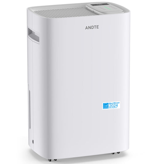 80 Pints Energy Star Home Dehumidifier, 5500 Sq.Ft Dehumidifier for Basement and Home, Large Room Dehumidifiers with Drain Hose & Water Tank, 24H Timer, Auto Defrost, Dry Clothes - 2024, White