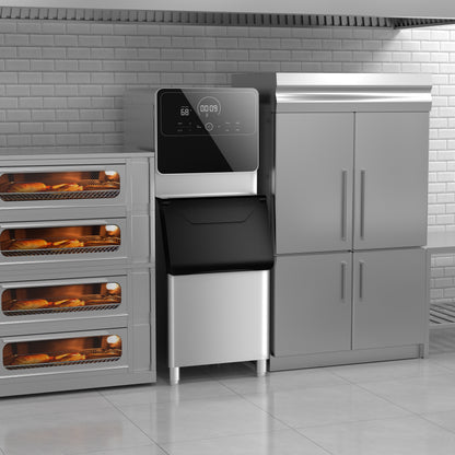 Commercial Ice Maker 550 Lbs/24H Commercial Ice Maker Machine Industrial Ice Machine with 400Lbs Storage, Ice Ready in 5-12 min, Stainless Steel Ice Maker for Bar Cafe Business Restaurant